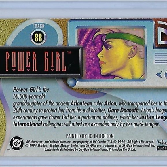 DC Comics 1994 SkyBox Master Series - Geo-Force, Monarch, Power Girl - Picture 2 of 6